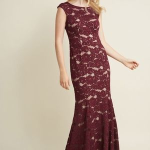 Modcloth Burgundy Lace Dress- Size 6